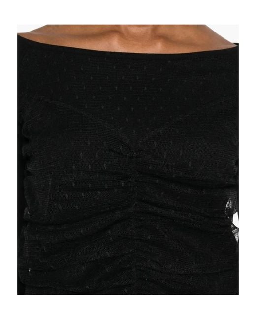 Twinset Black Ruffled Polka-Dot Blouse