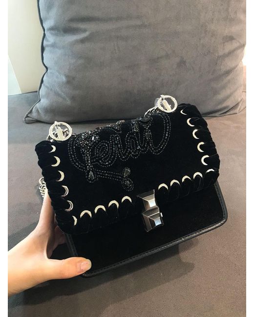 Fendi Black Kan I Logo Embellished Shoulder Bag