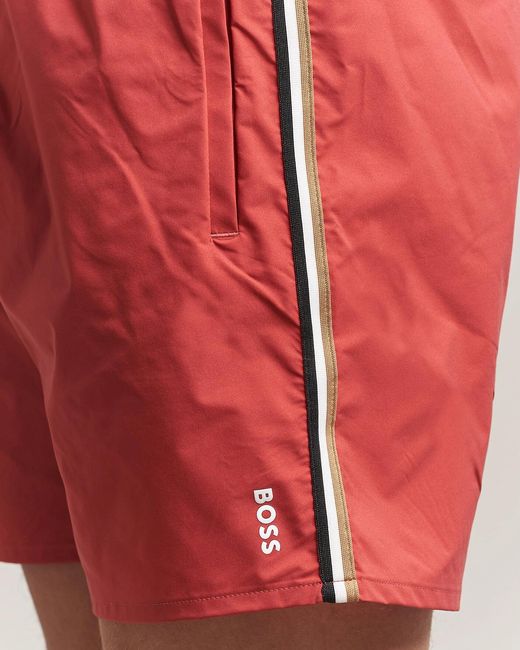 Boss Red Drawstring Swim Trunks for men