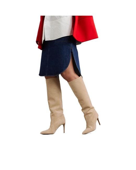 Paris Texas White Solid Suede Knee Boots