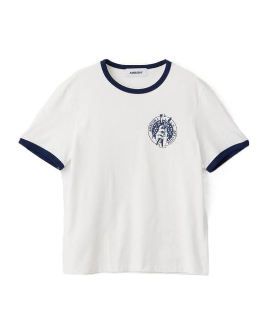 Ambush White Art Club Graphic-Print T-Shirt for men