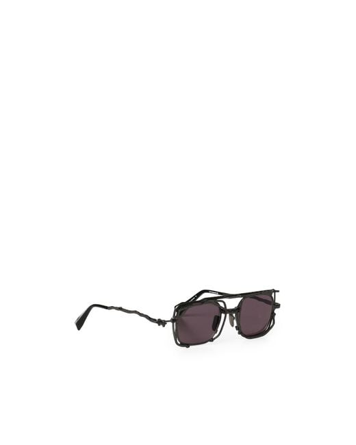 Kuboraum White Geometric Sunglasses for men