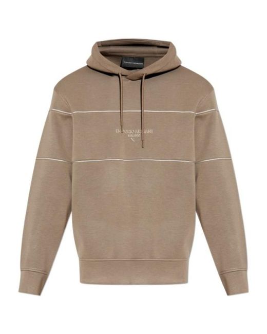Emporio Armani Natural Logo-Print Hoodie for men