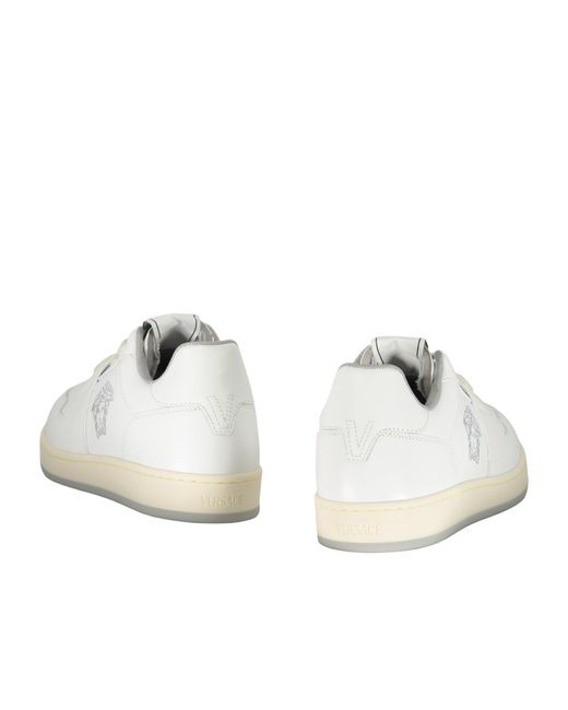 Versace White Medusa Head Lace-Up Sneakers for men