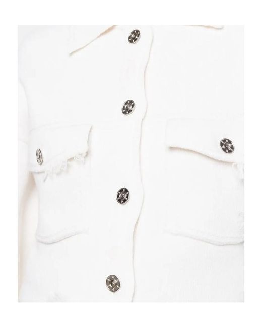 Barrie White Fringed Denim Jacket