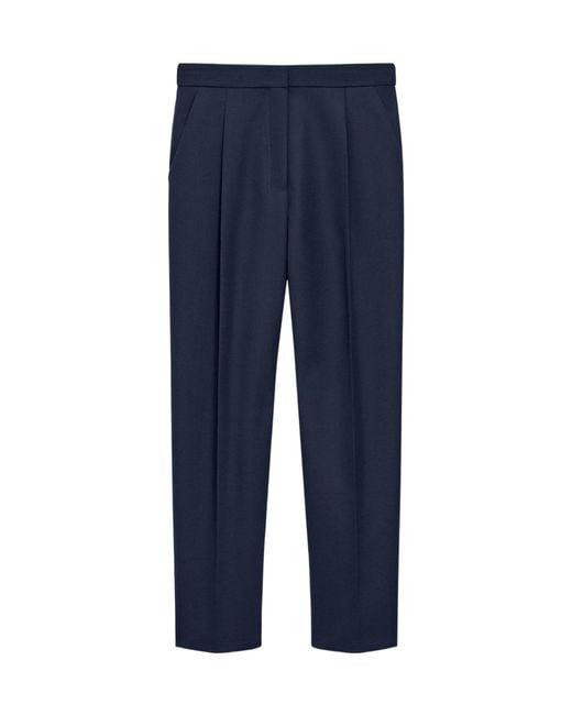 Theory Blue Tapered High-Rise Trousers
