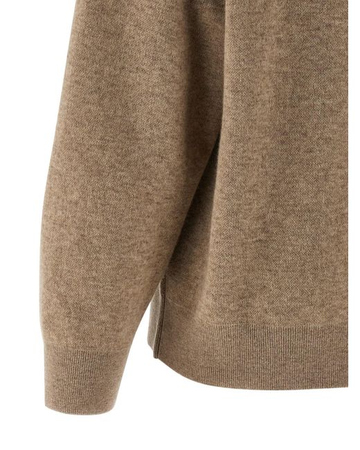 Brunello Cucinelli Natural Double Knit Polo Shirt