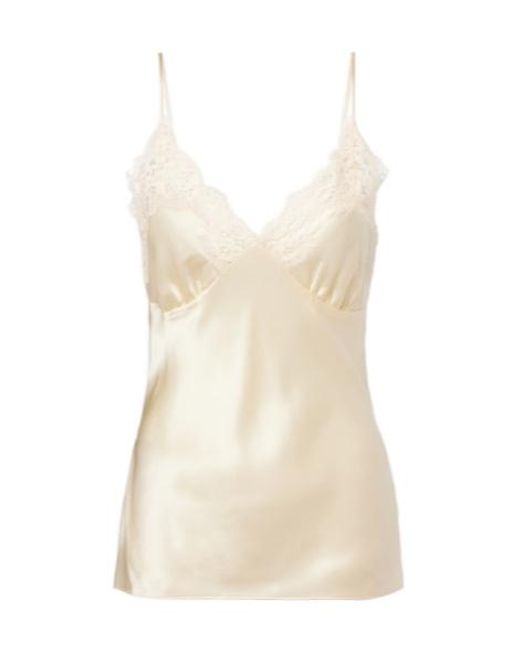 Stella McCartney Natural Lace-Trimmed Silk Satin Camisole