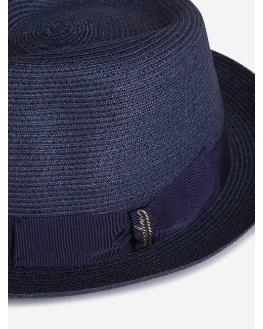 Borsalino Blue Logo Hat for men