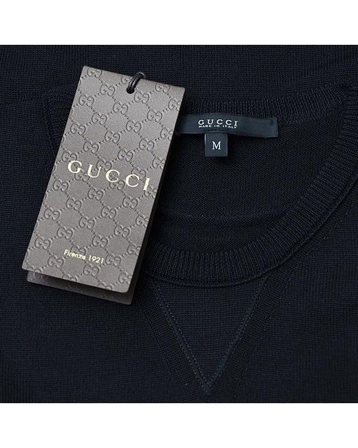 Gucci Black Round-Neck Knitted Pullover for men