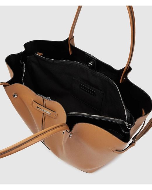Karl Lagerfeld Brown Top-Handle Tote Bag