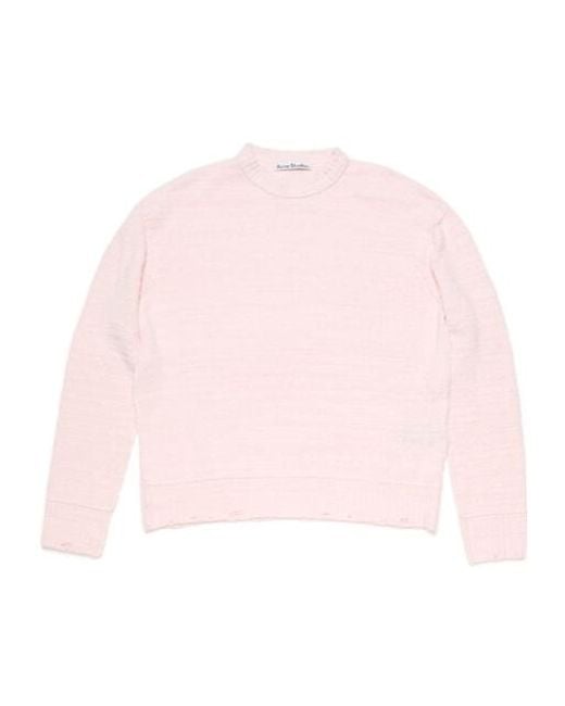 Acne Pink Crew-Neck Sweater for men