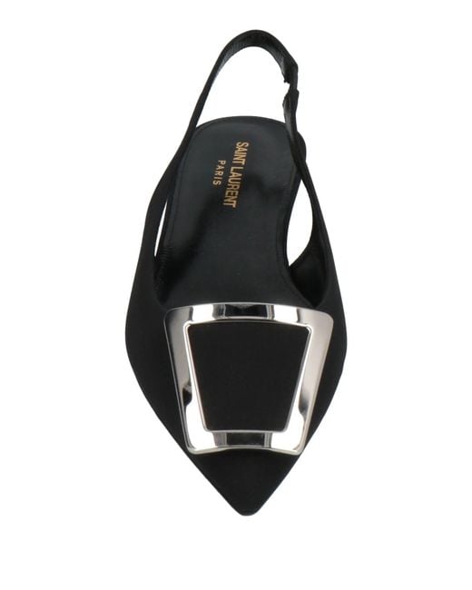 Saint Laurent Black Solid Color Flat Shoes
