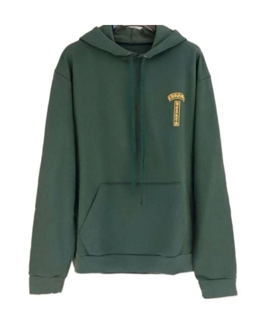Chrome Hearts Green Hooded Sweatshirt With Lettering On The Back for men