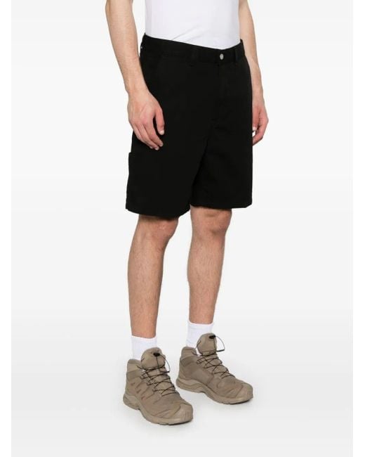 Carhartt Black Drewe Logo Embroidered Shorts for men