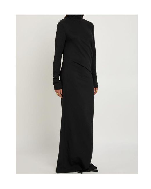 Totême  Black High-Neck Stretch-Crepe Maxi Dress