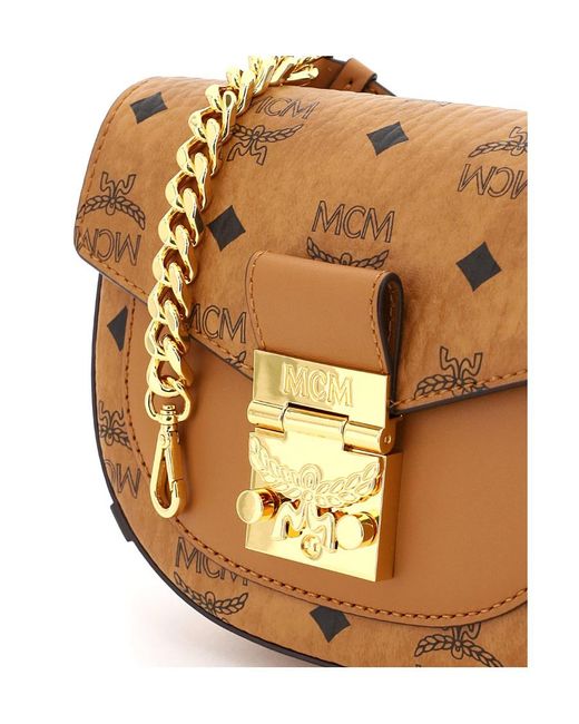MCM Brown Printed Logo Shoulder Bag