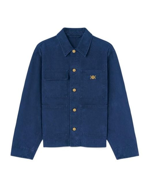 Versace Blue Overdyed Carpenter Denim Jacket for men