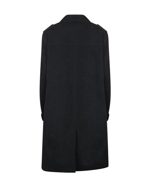 Herno Black Waxed Button-Front Coat for men