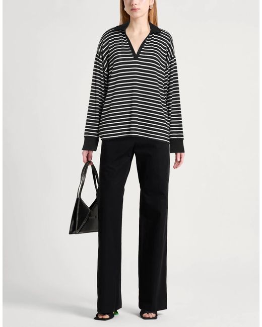 Rag & Bone Black Lightweight Striped Knit Sweater