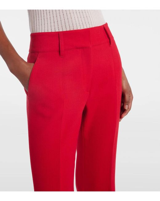 Gabriela Hearst Red Casual Trousers With Belt Loops