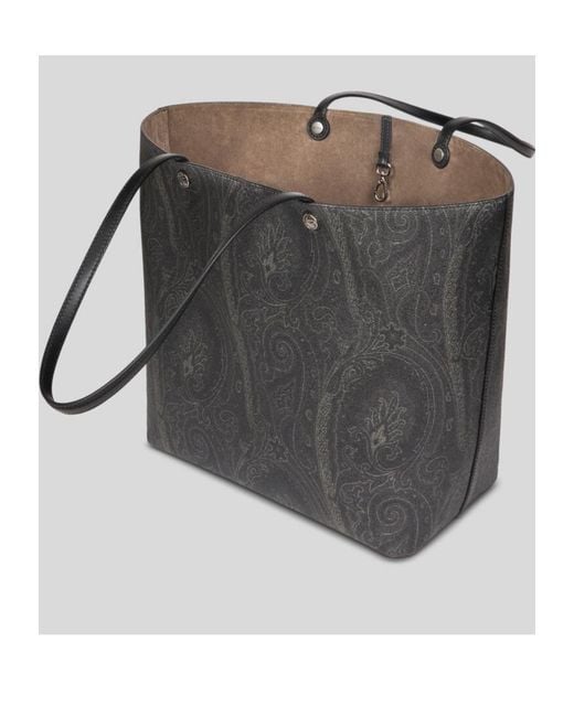 Etro Black Paisley-Jacquard Tote Bag for men