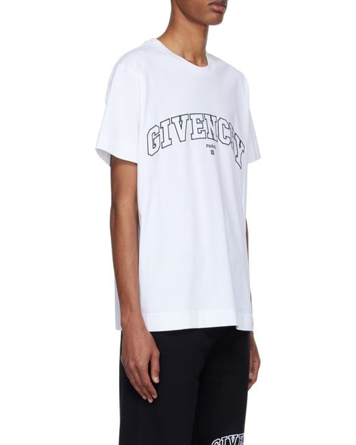 Givenchy White Logo-Embroidered Jersey T-Shirt for men