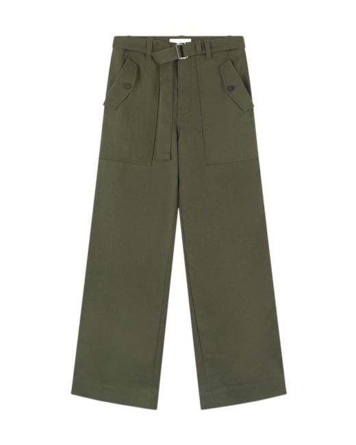 Maison Kitsuné Green Maison Kitsuné Mid-Waisted Straight-Leg Trousers for men