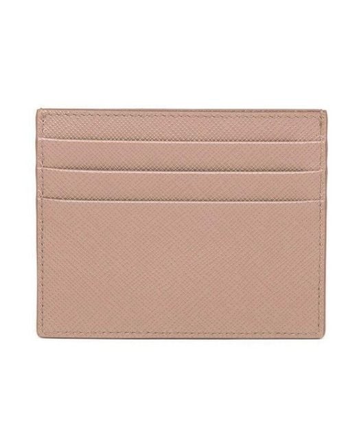 Prada Natural Logo Plaque Cardholder