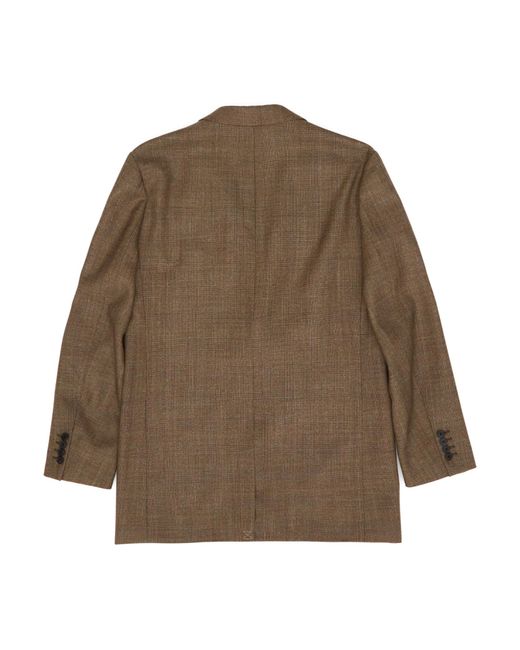 Dries Van Noten Brown Single-Breasted V-Neck Blazer for men