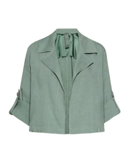 Marella Green Stretch Viscose And Linen Jacket