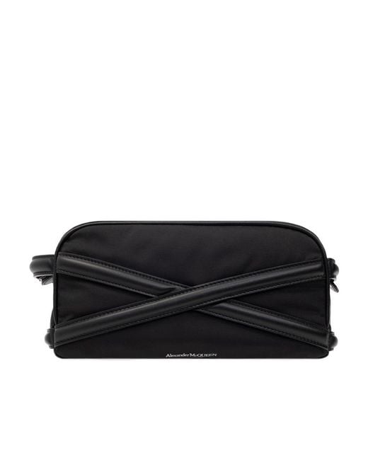 McQueen Black Zip-Around Toiletry Bag for men