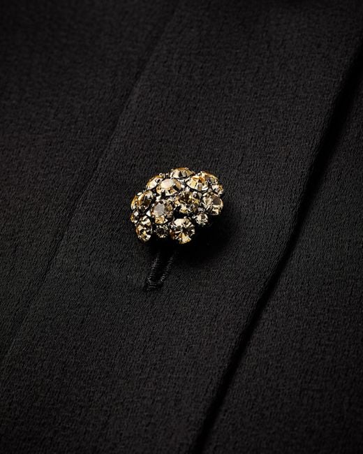 Saint Laurent Black Button Mini Dress