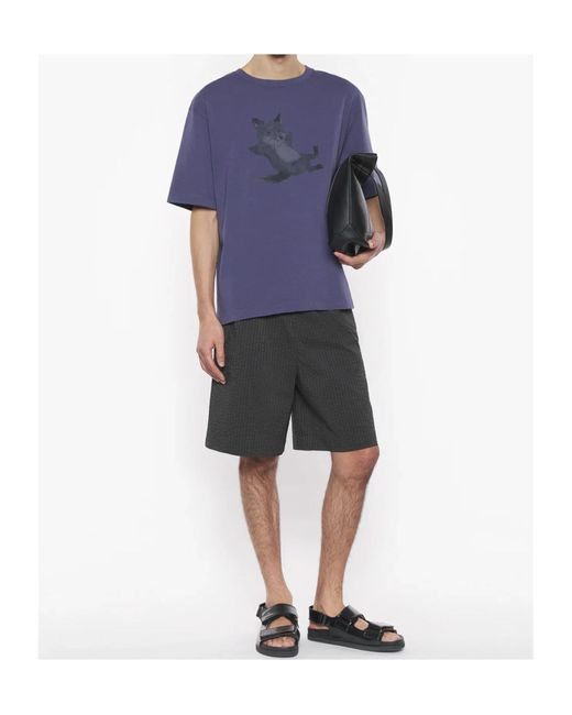 Maison Kitsuné Blue Maison Kitsuné Chillax Print Oversize T-Shirt for men