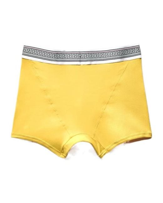 Versace Yellow Ribbed Jersey Trunks for men