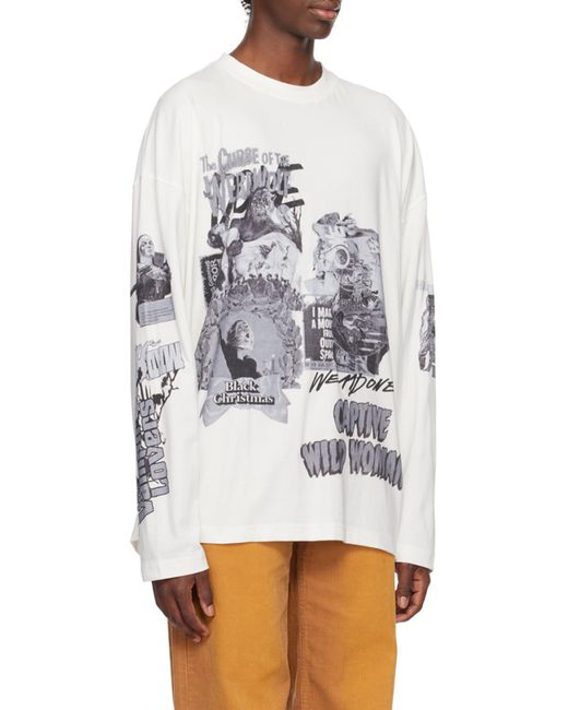we11done White Printed Long-Sleeved T-Shirt for men