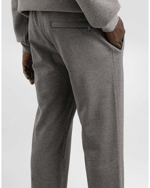Dolce & Gabbana Gray Logo Patch Jersey Joggers for men