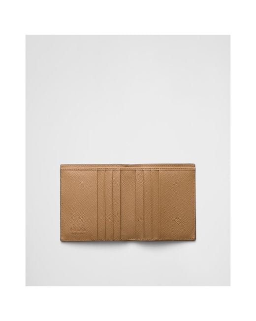 Prada Gray Saffiano Leather Wallet for men