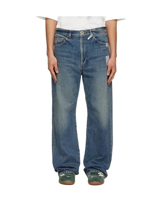 Maison Mihara Yasuhiro Blue Flared Denim Pants for men