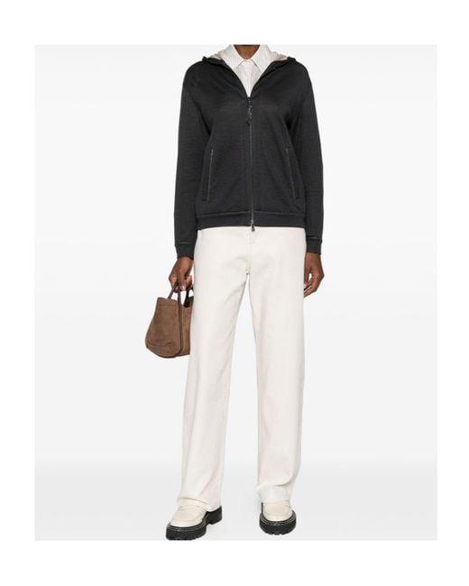 Brunello Cucinelli Black Monile Zipped Hoodie