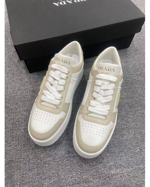 Prada Black Round Toe Low Top Sneakers