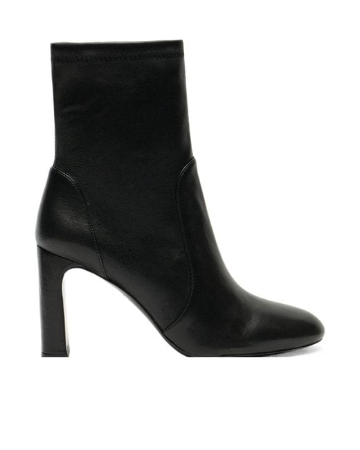 Stuart Weitzman Black Pointed-Toe Ankle Boots