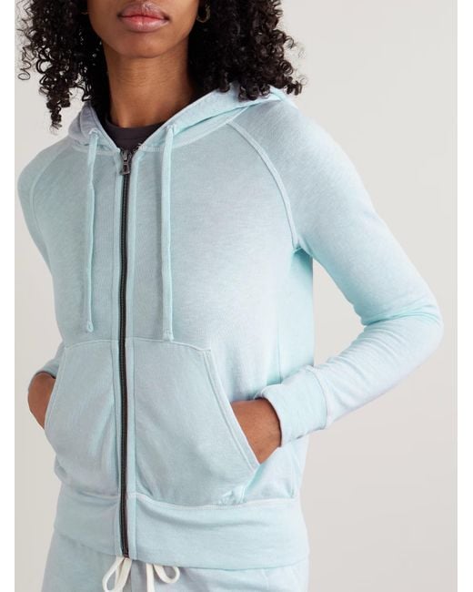 James Perse Blue Long-Sleeved Hooded Sweatshirt