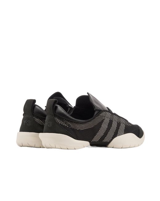 Y-3 Black Regu Lace-Up Sneakers for men