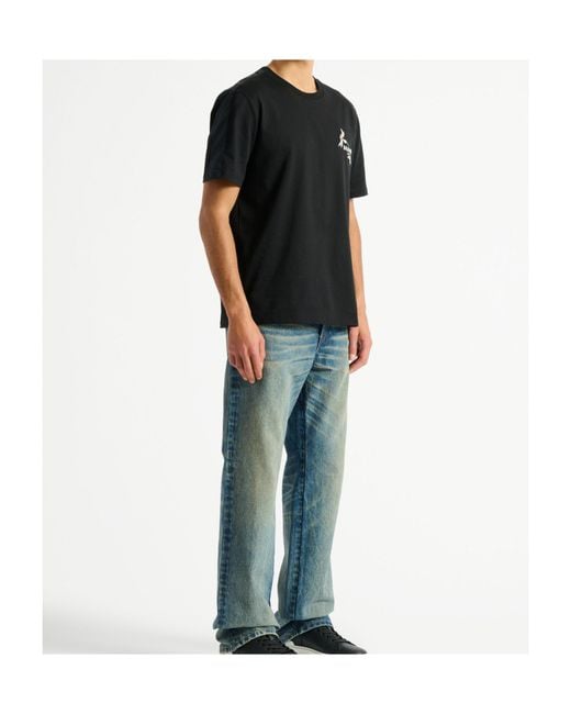Balmain Black Embroidered Insect T-Shirt for men