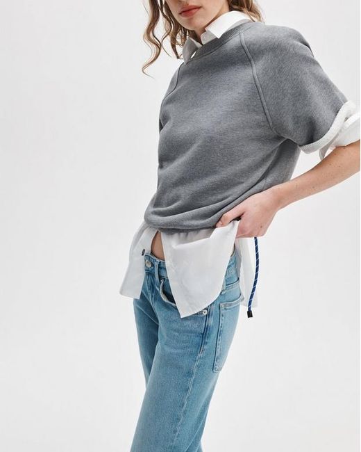 Rag & Bone Blue Faded Straight-Leg Jeans