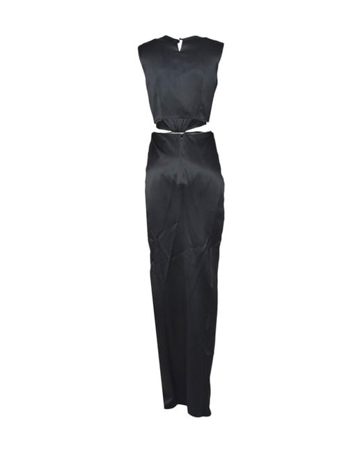 Max Mara Black Pianoforte Panaro Hourglass Gathered Sleeveless Dress