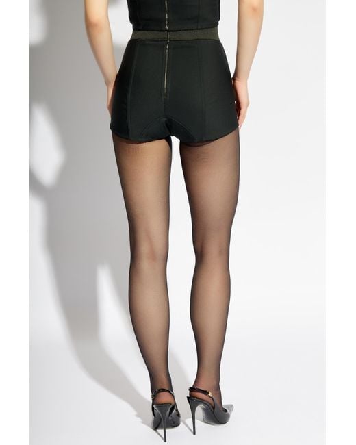 Dolce & Gabbana Black High Waist Jacquard Shorts