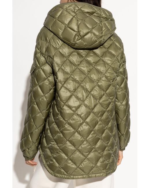 Moncler Green Camicia Zip-Up Quilted Jacket