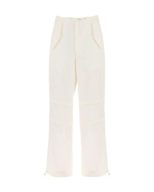 Dion Lee White Drawstring Parachute Trousers for men